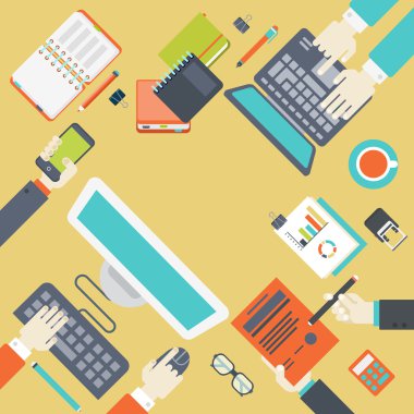 infographics concept for digital office workplace