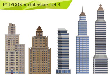 Polygonal style skyscrapers and  houses