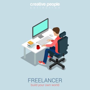 Freelancer at work  concept