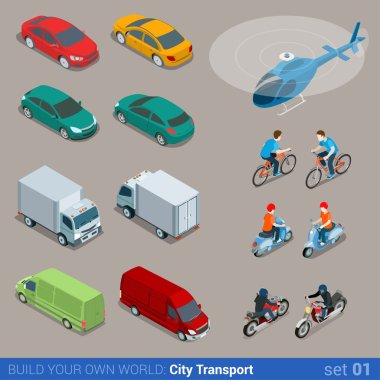 city transport icon set.