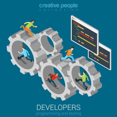 Developers programmer coder teamwork clipart