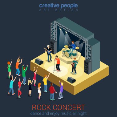 Rock müzik grubu Infographic konsepti