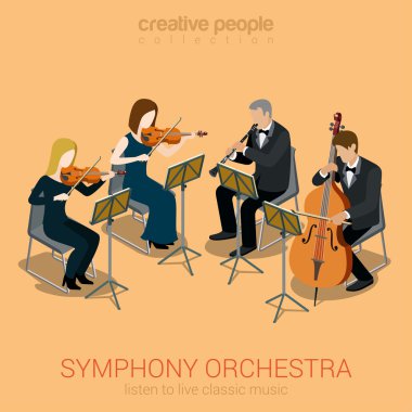 Classic symphony orchestra string quartet clipart