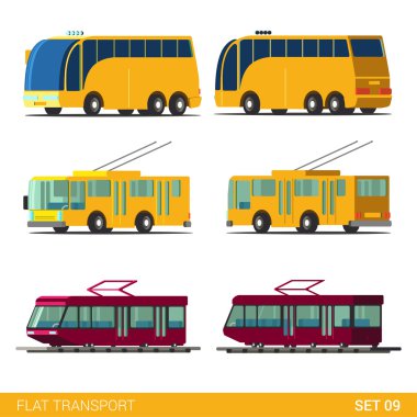 ublic city road transport icon set.