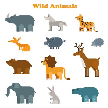 kid style happy wild animals