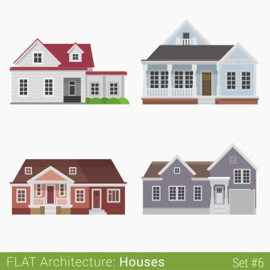 Flat style countryside suburb houses