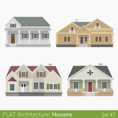 Flat style countryside suburb houses