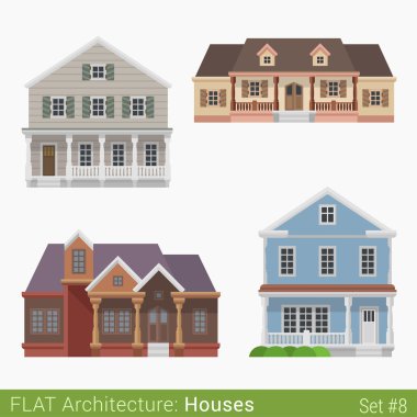 Flat style modern countryside houses