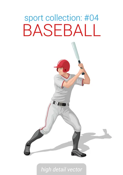 Baseball, Teig, Schläger, Positionsdarstellung. — Stockvektor