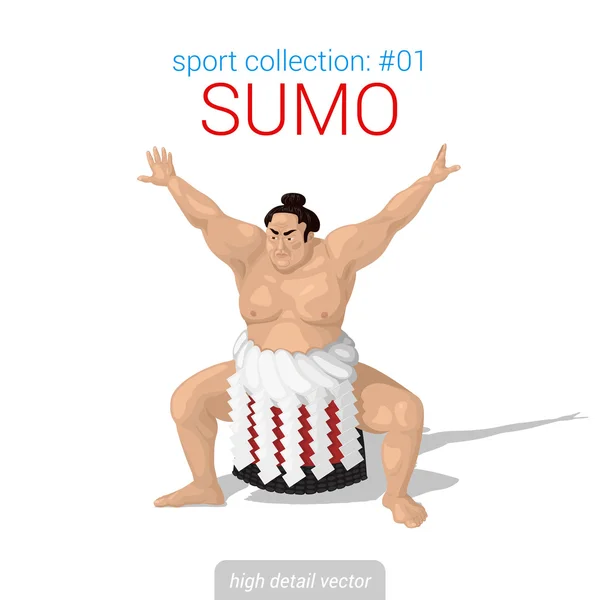 Lutador de sumo. Esportista — Vetor de Stock