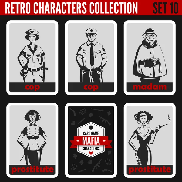 Vintage retro people collection. — Stock Vector