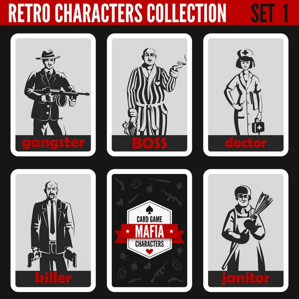 Retro vintage people collection. — Stock Vector