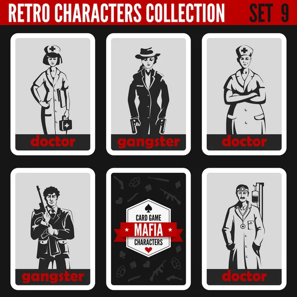 Vintage retro people collection. — Stock Vector