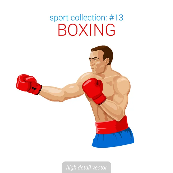 Boxer homem de luvas — Vetor de Stock