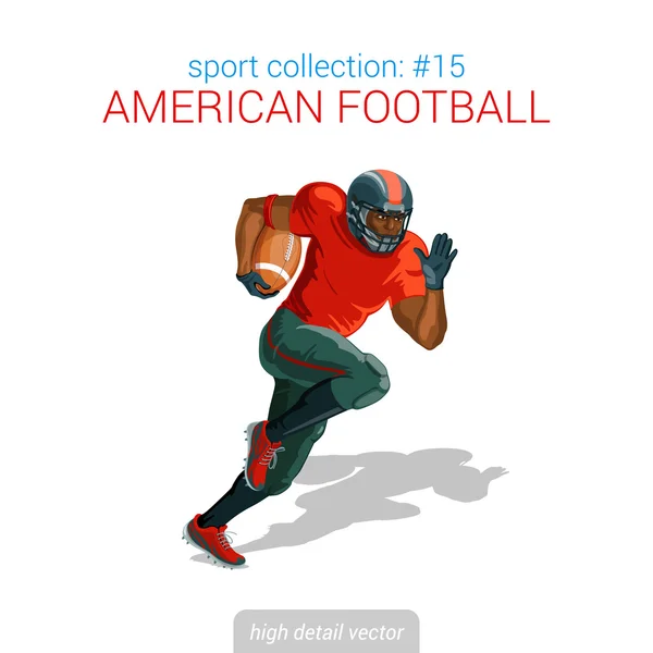 American football black player — 图库矢量图片