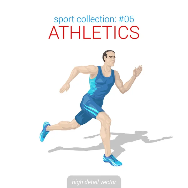 Runner man athlete sprinter. — ストックベクタ