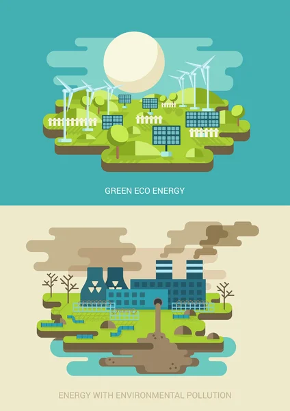 Concepto de ecología de energía verde — Vector de stock