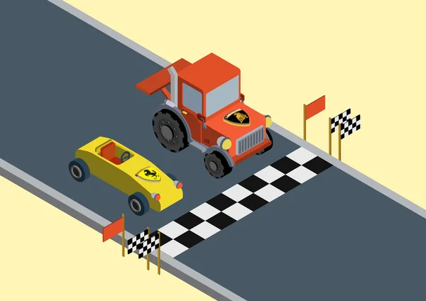 Competencia entre Ferrari y Lamborghini . — Vector de stock