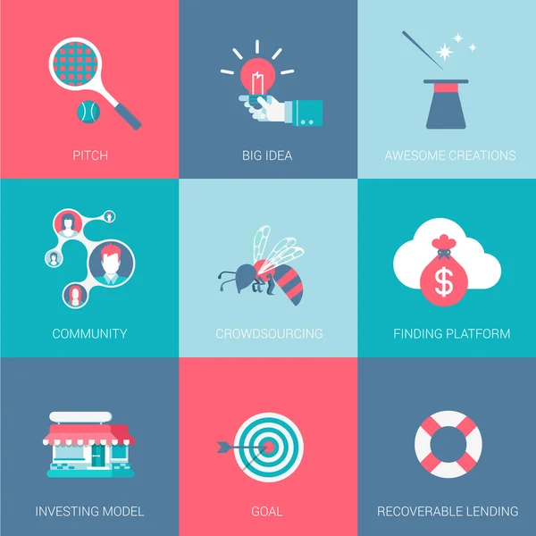 Start up business design icons — Stockvector