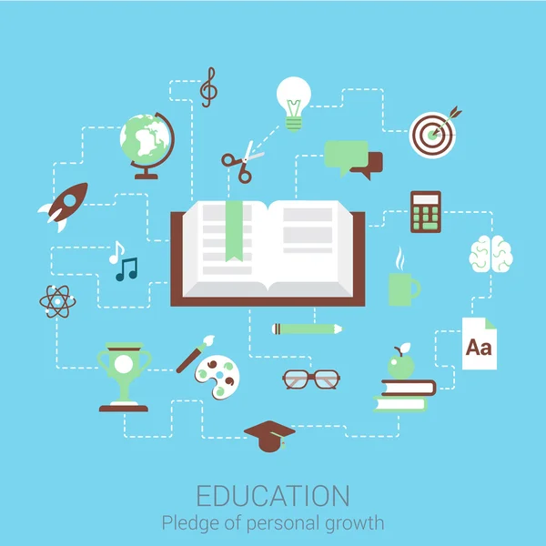 Concepto moderno de diseño plano para la educación — Vector de stock