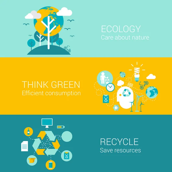 Ecology green recycle concept — Stock vektor