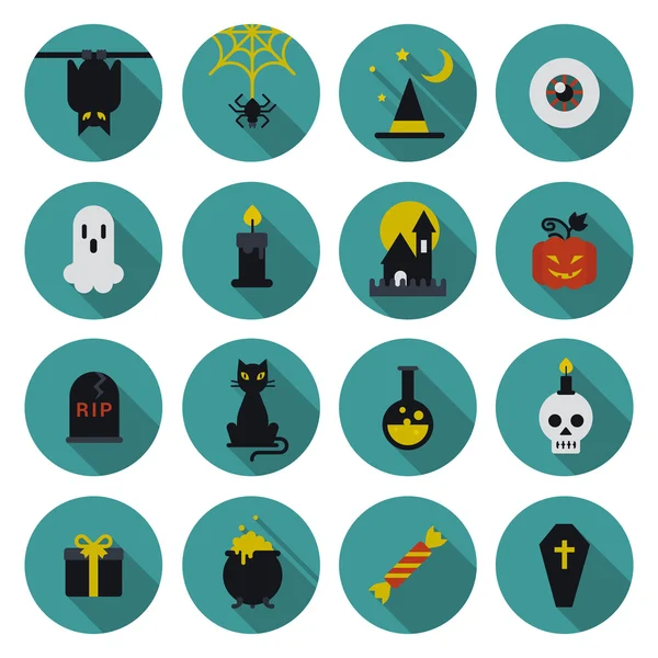 Halloween flache Ikone Set — Stockvektor