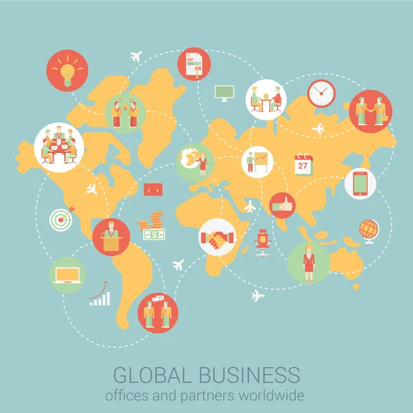Карта мирового бизнеса — стоковый вектор