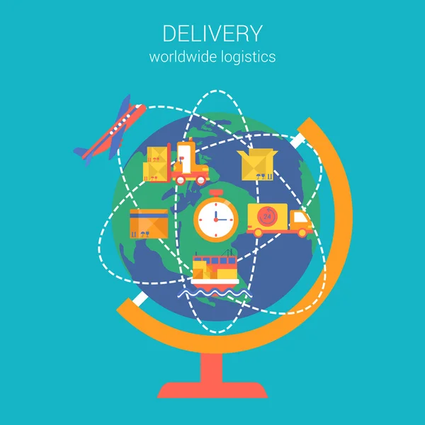 Illustration worldwide global delivery — Stok Vektör