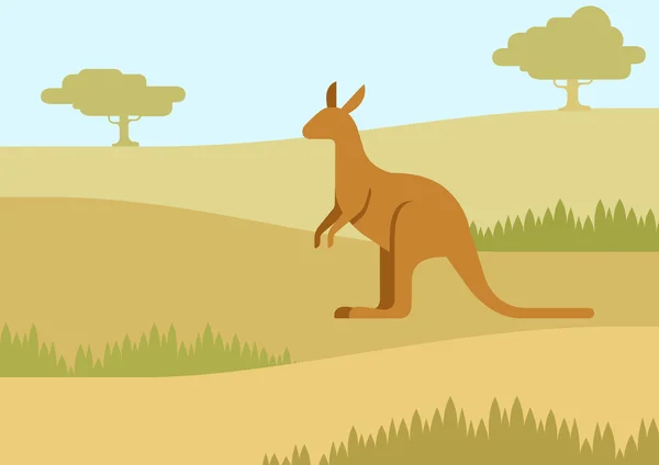 Känguru im natürlichen Lebensraum — Stockvektor