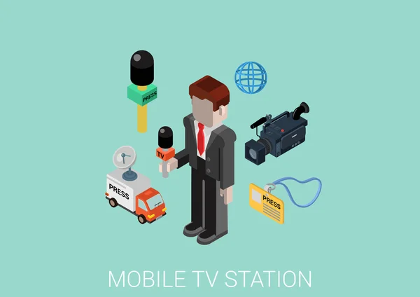Mobiles Fernsehen und Presse — Stockvektor