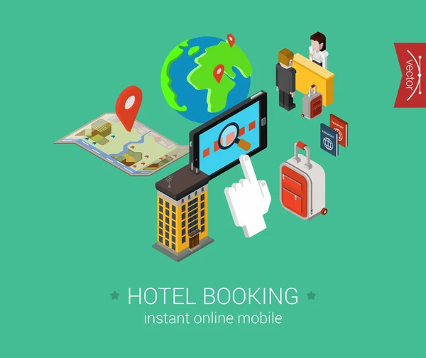 Reizen hotelboeking ontwerp — Stockvector