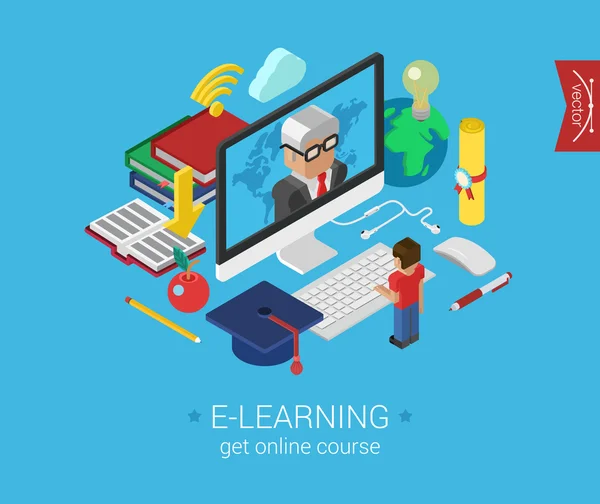 Curso de educação online — Vetor de Stock