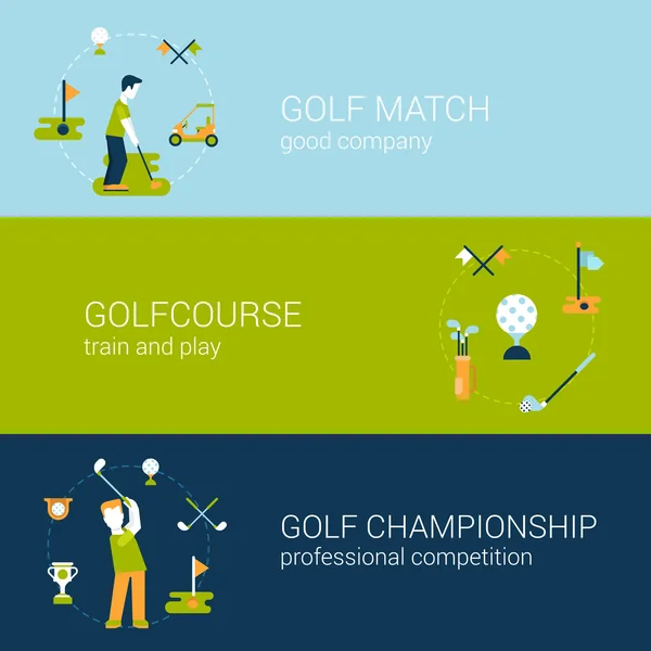 Golf club deportivo, concepto de campo — Vector de stock