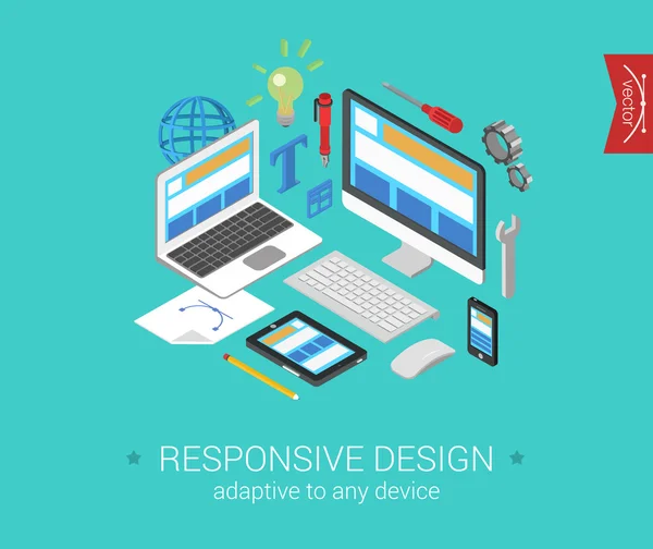 Responsive web designkoncept — Stock vektor