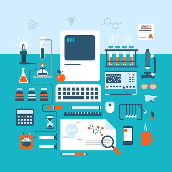 Technologie research laboratorium werkruimte — Stockvector