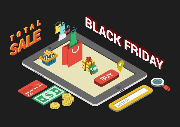 Isometric black friday sale — ストックベクタ