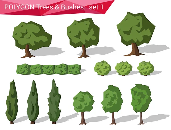 Veelhoek bomen & struiken — Stockvector