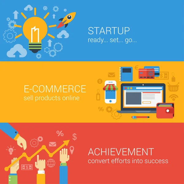 Startup de negócios de e-commerce —  Vetores de Stock