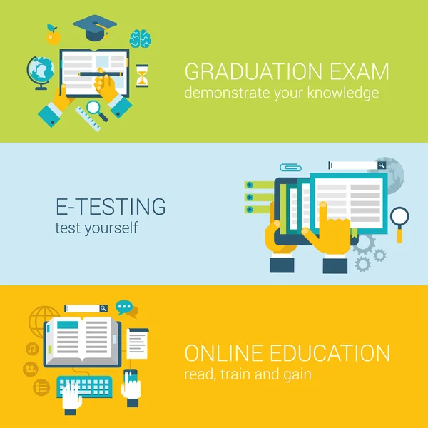Online oktatás e-learning — Stock Vector