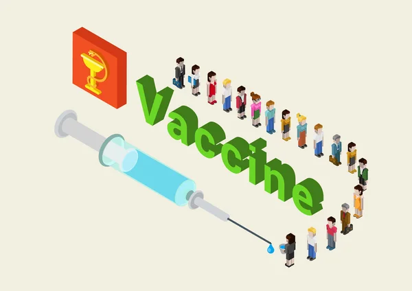 Vacina médica isométrica —  Vetores de Stock