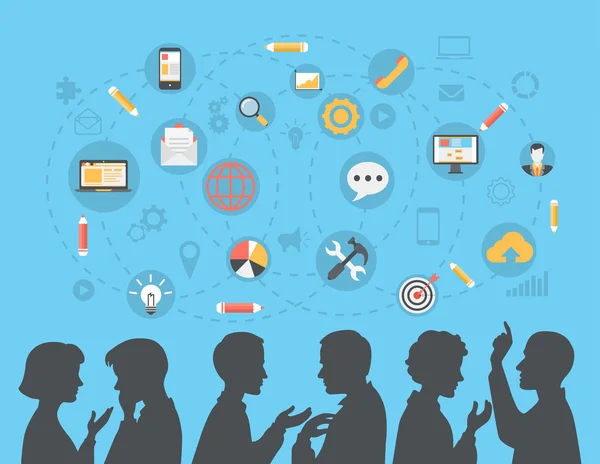 modern iş insan siluetleri