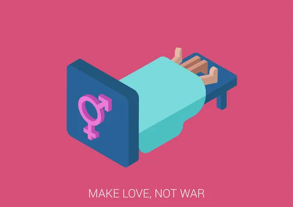 Concept voor het maken van love not war — Stockvector