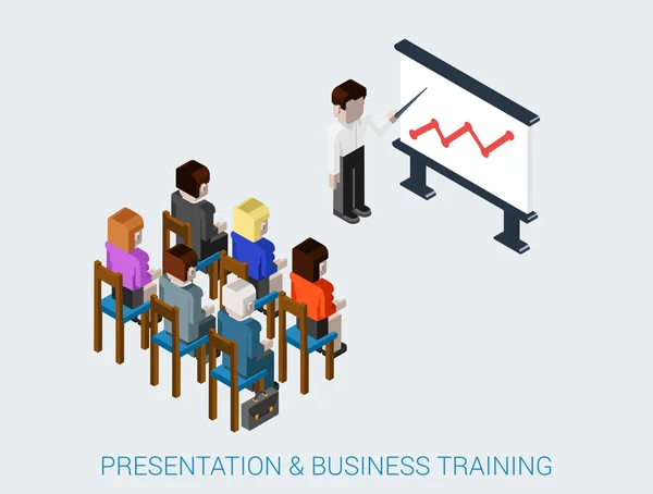 3D Isometrische zakelijke bijeenkomst — Stockvector