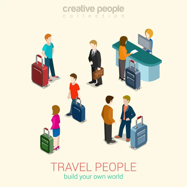 Travel people isometrisches infografisches Konzept — Stockvektor