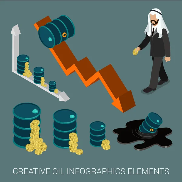 Concepto de caída del precio del petróleo — Archivo Imágenes Vectoriales