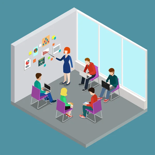 Teamwork brainstorming in Office meeting room — Stock Vector