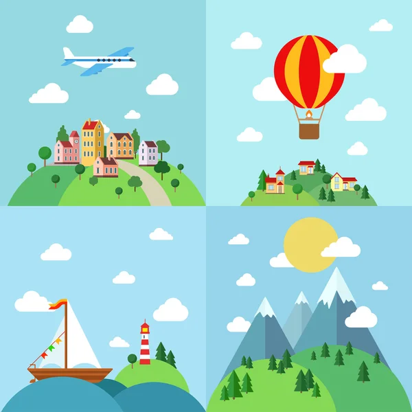 Vacation landscapes template. — Stock Vector
