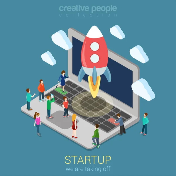 Startup launching process concept — Διανυσματικό Αρχείο