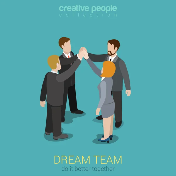 Team Dream team building insieme — Vettoriale Stock
