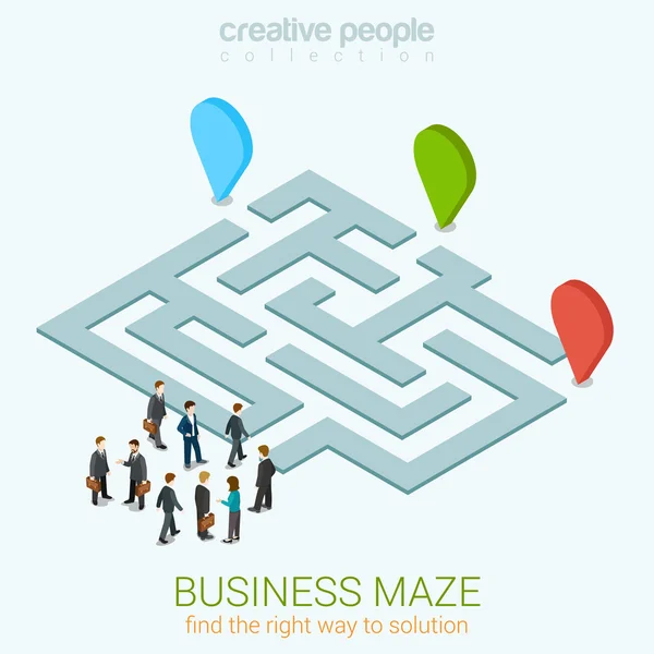 Business maze puzzle concept — 스톡 벡터